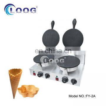 Snack Equipment Double Plate Ice Cream Waffle Cone Maker For Sale
