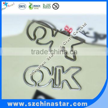 logo shape metal wire clips