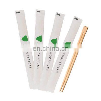 Natural disposable bulk bamboo custom printed individually paper wrapped sushi chopsticks