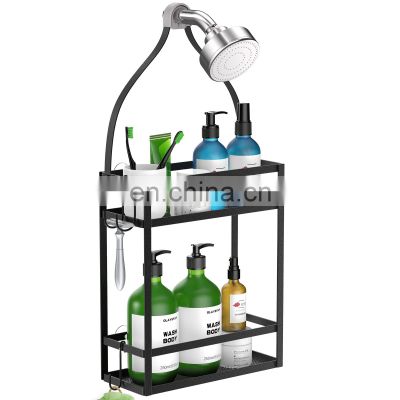 Shower Caddy Organizer ,Mounting Over Shower Head Or Door,Extra Wide Space for Shampoo , Conditioner, and Soap with Hooks