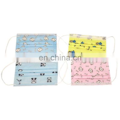 Colorful print 3ply children disposable face mask cute medical kids nonwoven face mask wholesale