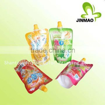 Colorful custom printed packaging material laminated small juice sachet