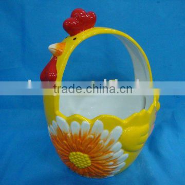 New Ceramic chicken shaped egg basket
