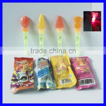 china plastic whistle lollipop sticks with light