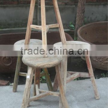 Chinese antique rustic natural solid wood stool