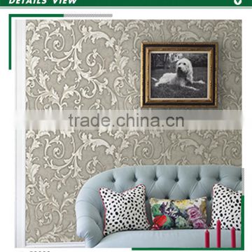 buy embossed vinyl coated wallpaper, retro acanthus scroll wall covering for hotel , commercial wall paper price