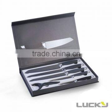 6pcs stainless steel with black handle of decorative kitchen knife