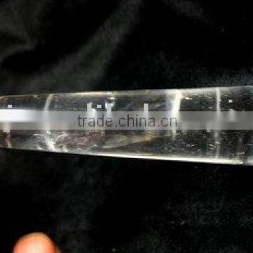 Natural clear quartz crystal massage wand