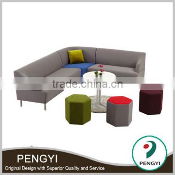 Modural sofa corner / modern furniture lobby sofa/ leisure L shaped sofa