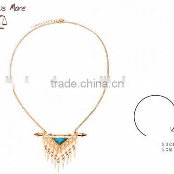 Jewerly factory wholesale triangle turqiuose necklace