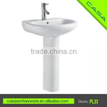 Best Selling simple white ceramic bathroom freestanding basin
