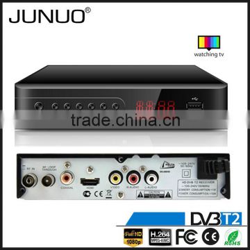 JUNUO shenzhen manufacture OEM quality FTA HD mpeg4 digital terrestrial tv decoder set top box dvb-t2 Afghanistan