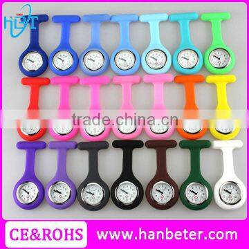 Custom your logo FOB silicon rubber nurse watch with pin attache clothing