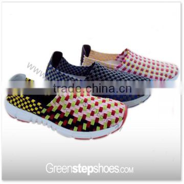 Woven Flats Multi Weave Slip on Casual Elastic Shoes