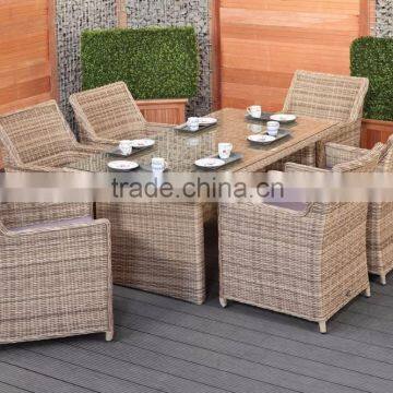 Wicker dining set garden chair furniture (1.2mm alu frame powder coated,5cm thick cushion, waterproof fabric)