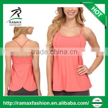 Ramax Custom Women Plain Crisscross Spaghetti Strap Yoga Fitness Tank Top