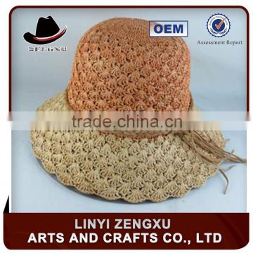 fancy hand crochet straw hat
