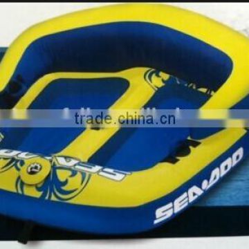 Double Seats Pvc Water Towable Tube With Nylon Cover For Drifting
