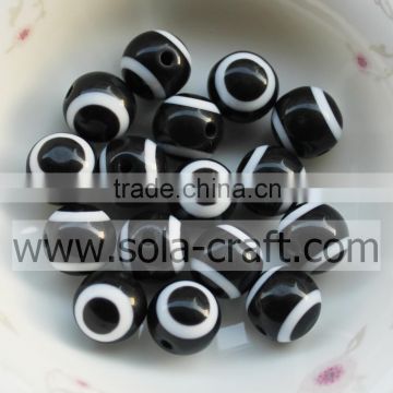 Top Quantity 10MM 500Pcs Black Evil Eye Gemstone Beads Round Spacer Plain Round Wholesale Synthetic Opal Beads