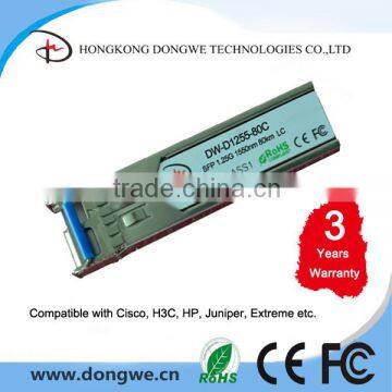 SFP Module, 1.25G ,1550nm,80KM,Optical Module/Transceiver, Compatible with Cisco, HP, H3C etc