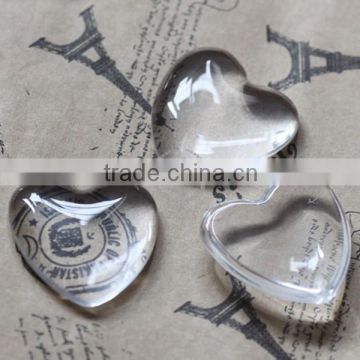 25MM transparent heart shape glass cabochon,pendant setting cabochon4130004
