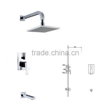 Contemporary single handle concealed bath& shower faucet set with single lever