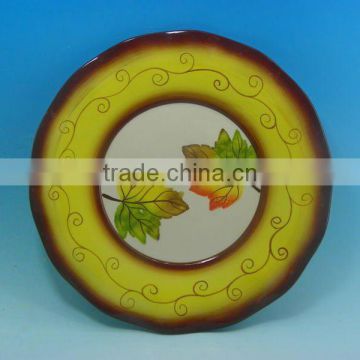 Maple Leaf Round Ceramic Plate