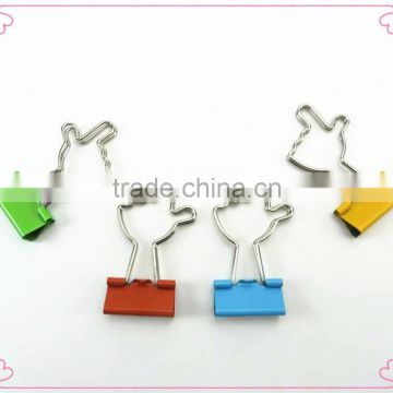 Hot selling beautiful colors finger shape metal binder clip money clips