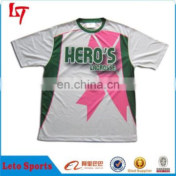 Applique new lacrosse t shirts/custom dye sublimated team lacrosse t-shirt /Lax jersey