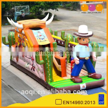 AOQI new design inflatable cowboy slide with free EN14960 certificate