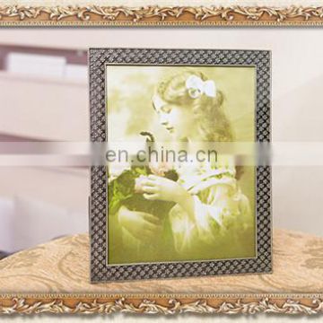 classic gridding customized metal frames for kids childhood plating silver metal picturs frames