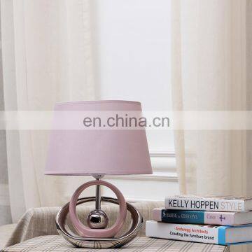 Nordic simple style custom table decoration ceramic base home decor pink table lamp for hotel bedside
