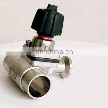 SS316 hygienic 3 way T type diaphragm valve with membrane