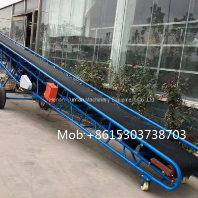 inclined mobile bulk grain belt conveyor for truck loading