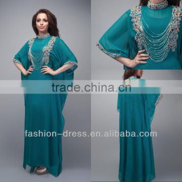 Hot Sale High Collar Beaded Crystal Long African Evening Dresss