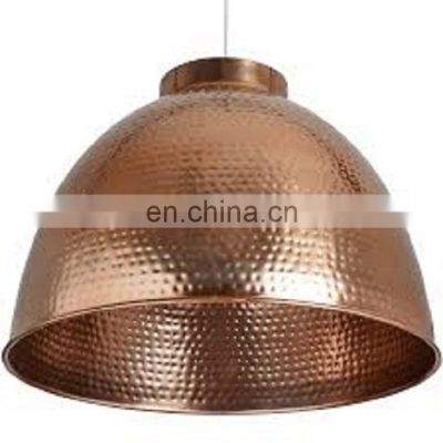 copper plated hammered shiny pendant lamp