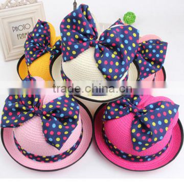 Summer Toddler Children Sunhat kids funny Straw Hat with bowknot cute straw hats