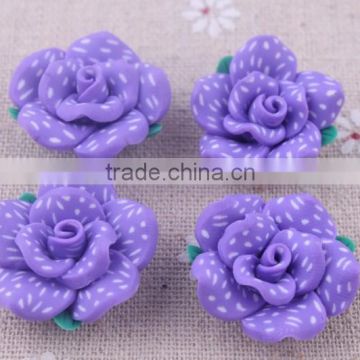 2014 Cheapest charming clay flower beads in bulk!wholesale loose fake flower shaped beads for jewelry!
