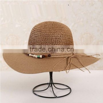 QXSH0054 New hollow-carved Paper straw hat Panama Floppy Boater beach hat