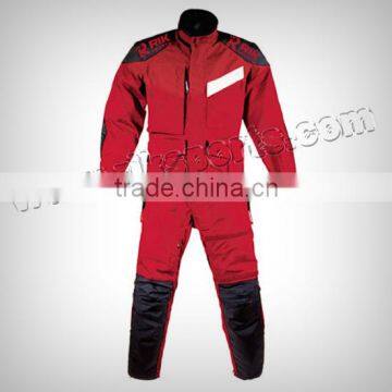 Motorbike Cordura Suit Red & Black Made of 100% polyester 600D Cordura, micro fleece lined rolled collar