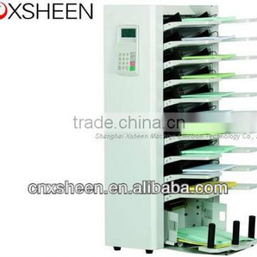 10 trays digital paper collator machine, paper collating machine XH-I 10 trays