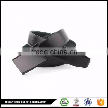 Dark black nickel brushed alloy buckle Leather belt