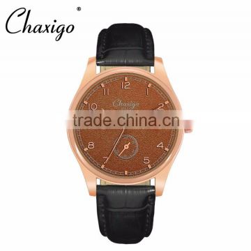 2016 watch water resist 5 bar rose gold case quality leather watches