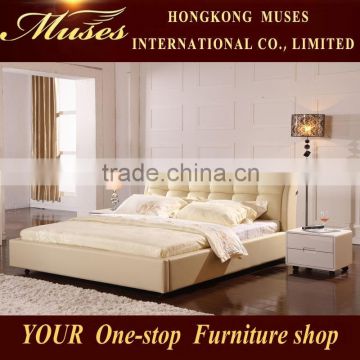 top selling bed, elegant leather bed, Reasonable price modern bed on sale B80040