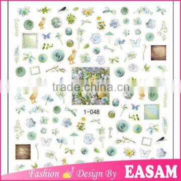 New fashion Europe style france 3D nail art sticker hot selling nail sticker 1-048
