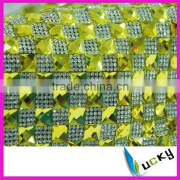 hotfix rhinestone trimming square mirror glass stone for shoe decoration