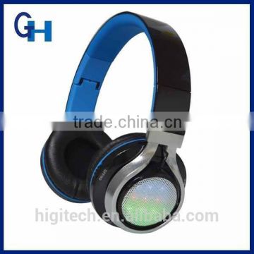 HIGI Bluetooth 4.1+EDR Headband Style with led light stereo bests pro headphone,wireless headphone with memory card,FM radio