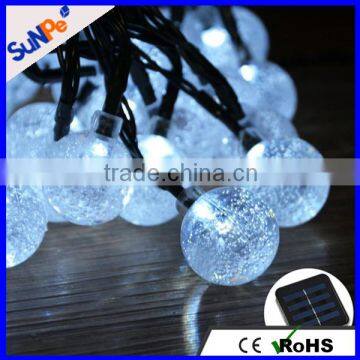 Outdoor diwali Merry christmas string light LED solar hanging decorative balls lights for wedding or festival