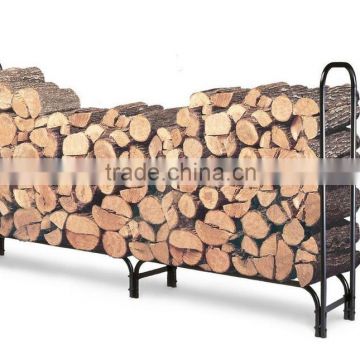 Black 8-Foot Firewood Log Rack