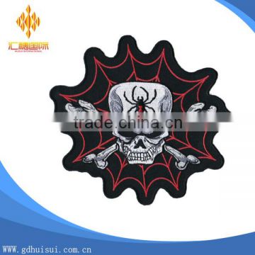 Hot sale custom evil embroidery spider wed with skull patch
